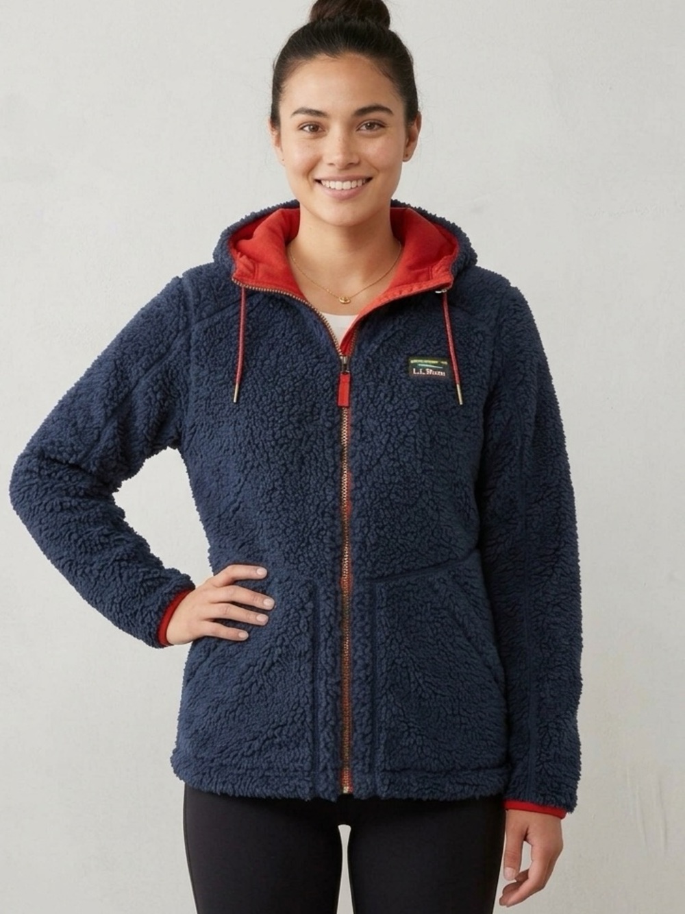 L.L. Bean Mountain Pile Fleece Hoodie (Style/Item Number: 510330) Navy